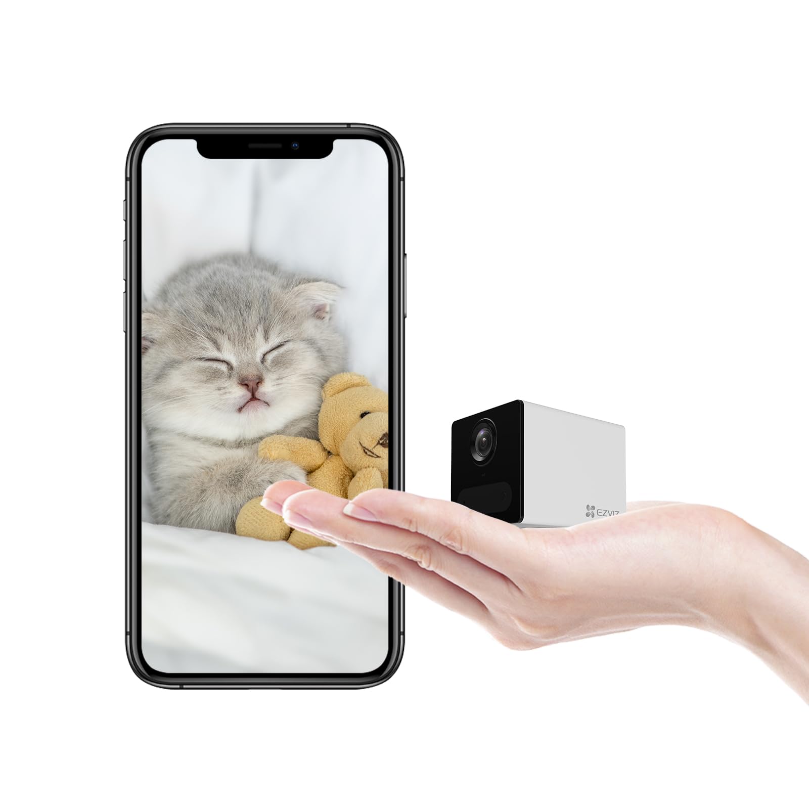 EZVIZ CB2 ペットカメラ みまもりカメラ 防犯カメラ 小型 室内用 充電式 バッテリー内蔵 50日駆動 マグネット Alexa対応 3年保証 日本仕様 ホワイト 8,510円