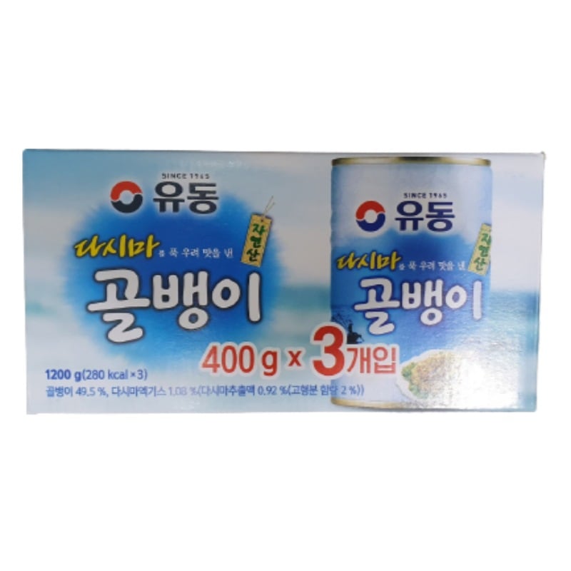 ユードン 天然昆布つぶ貝 400g x 3