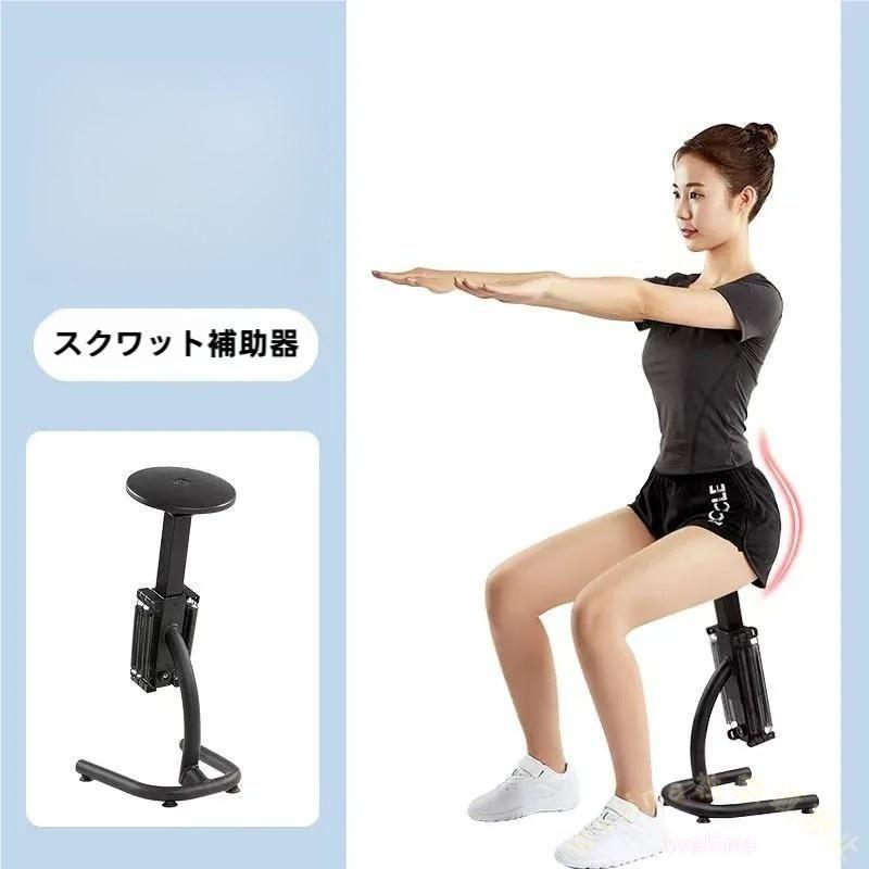スクワットマシン 補助フレーム ホームフィットネス 脚トレ 体重負荷スクワット ローマチェア風 総合トレーニング 自宅ジム（ブラック）
