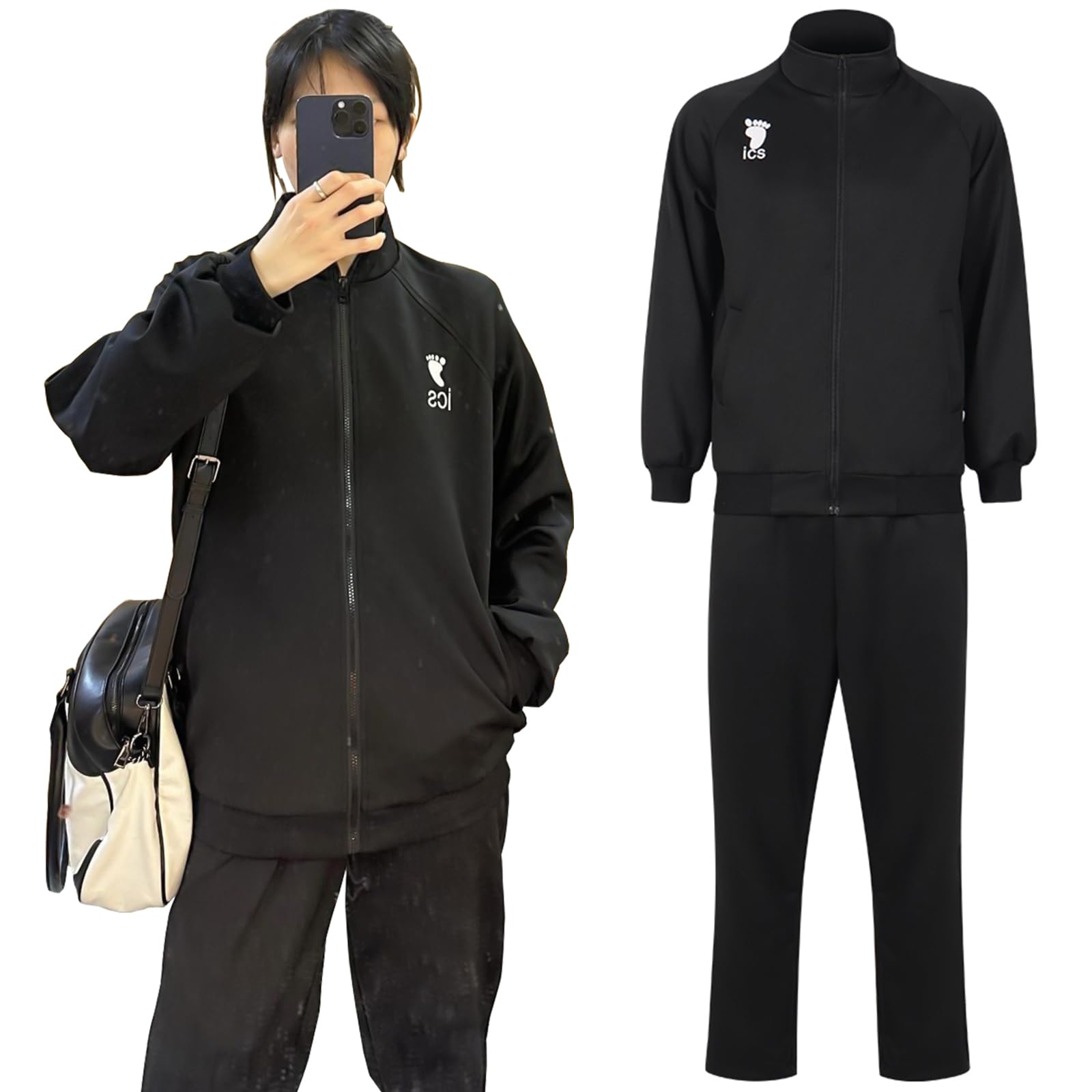 [神併良品] 烏野高校 コスプレ ジャージ ハイキュー! 日向翔陽 影山飛雄 沢村大地 営原孝支 田中龍之介 西谷夕 東峰旭 月島蛍 山口忠 縁下力 清水潔子 コスプレ衣装 長袖 学生制服 ユニセック