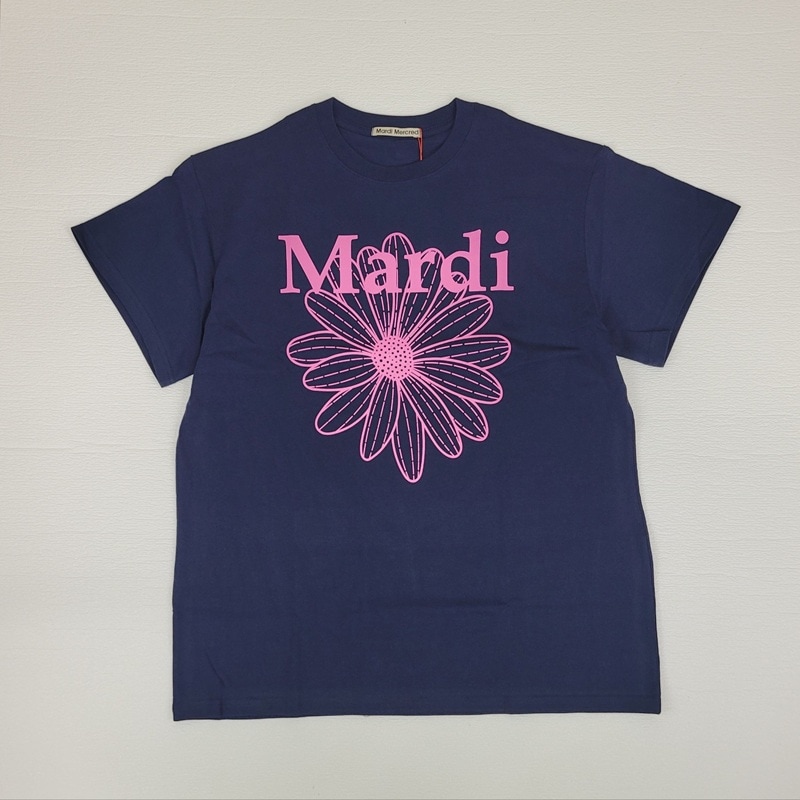UNISEX TSHIRT FLOWERMARDI_NAVY PINK 韓国 人気 男女共用 半袖 Tシャツ