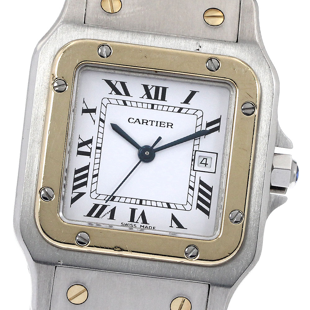 カルティエ CARTIER 81036283 サントスガルベLM YGコンビ 自動巻き メンズ _902524【中古】 370,620円