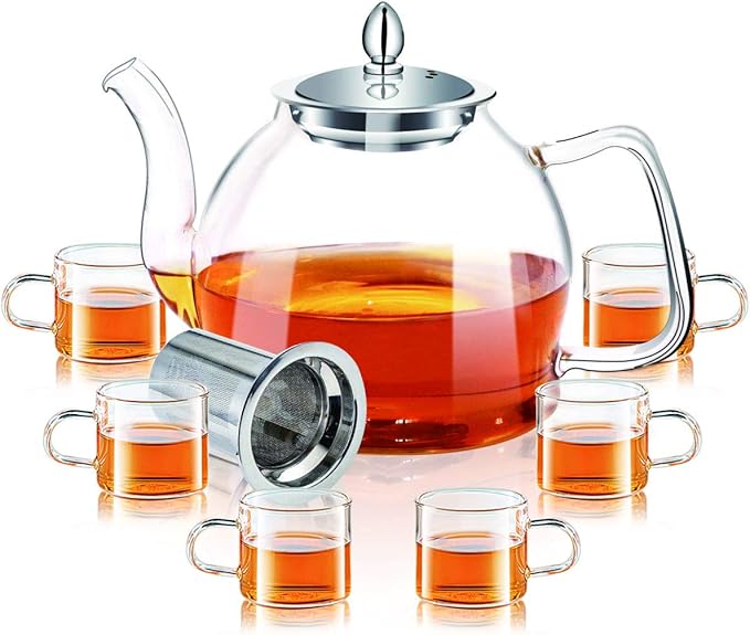 ティーポット 耐熱ガラス 350ml 急須 ガラスティーポット 茶こし ガラス 紅茶ポット (1200ml-1)