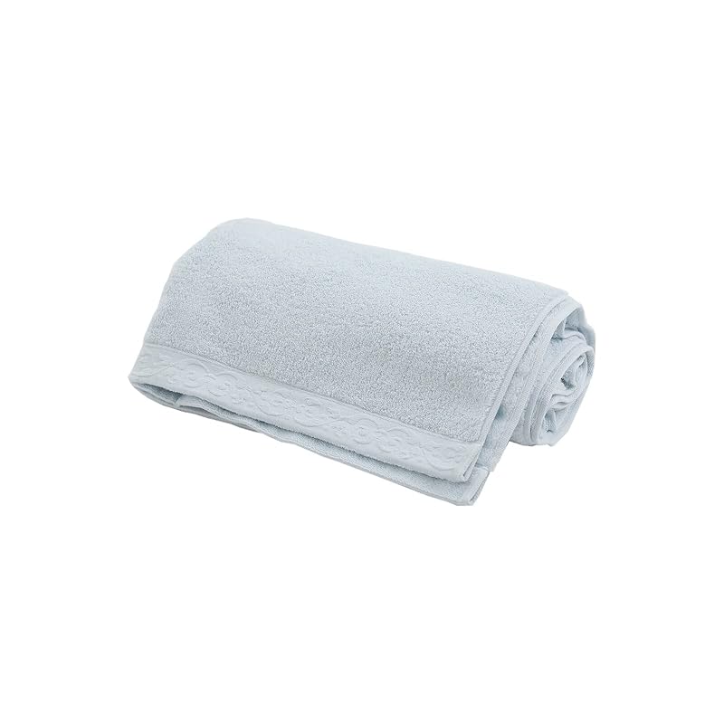 即納：ホテル仕様 高級タオル 国産 今治タオル バスタオル ブルー1枚