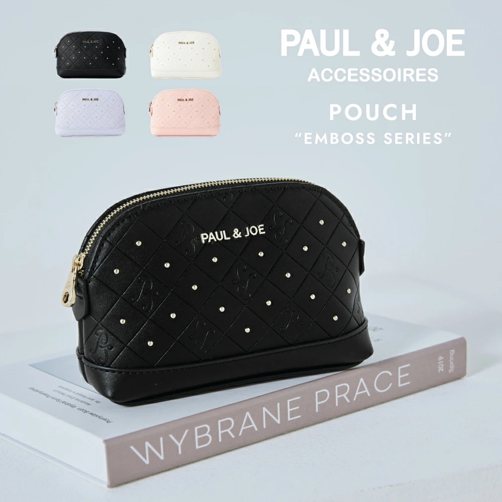 PAUL & JOE ACCESSOIRES ポーチ エンボスシリーズ コスメポーチ メイクポーチ 化粧ポーチ 小物入れ 収納 メイク 化粧品 かわいい 猫 ポールアンドジョ