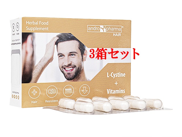 アンドロファーマ・ヘアー（30錠）・3箱セット　【男女のヘアロス対策】【海外発送】