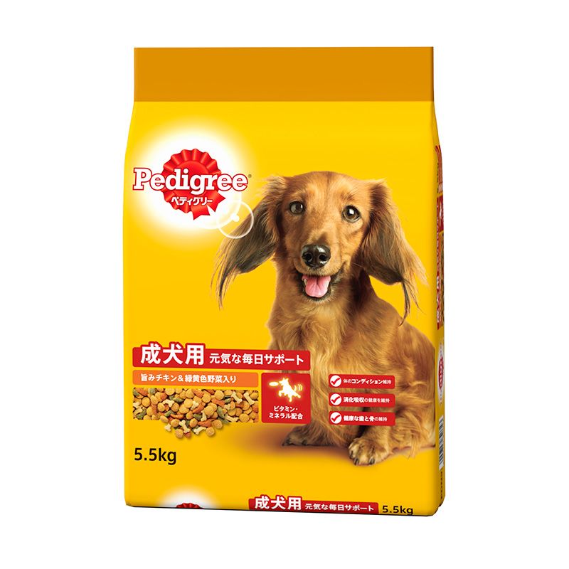 （まとめ買い）マース ペディグリー 成犬用 旨みチキン＆緑黄色野菜入り 5.5kg 犬用フード [x3]