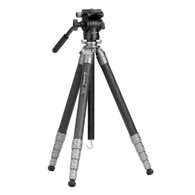CAYER　カーボン製軽量三脚 ［5段 / 2WAY雲台］ グレー　CAYER-CH35S1GR