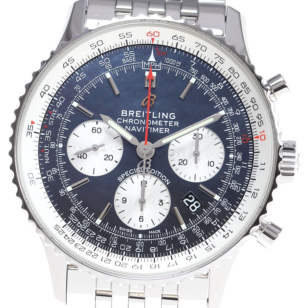 ブライトリング BREITLING AB0121 ナビタイマー 01 クロノグラフ 43 ジャパン エディション 自動巻き メンズ 良品 保証書付き_836980【中古】
