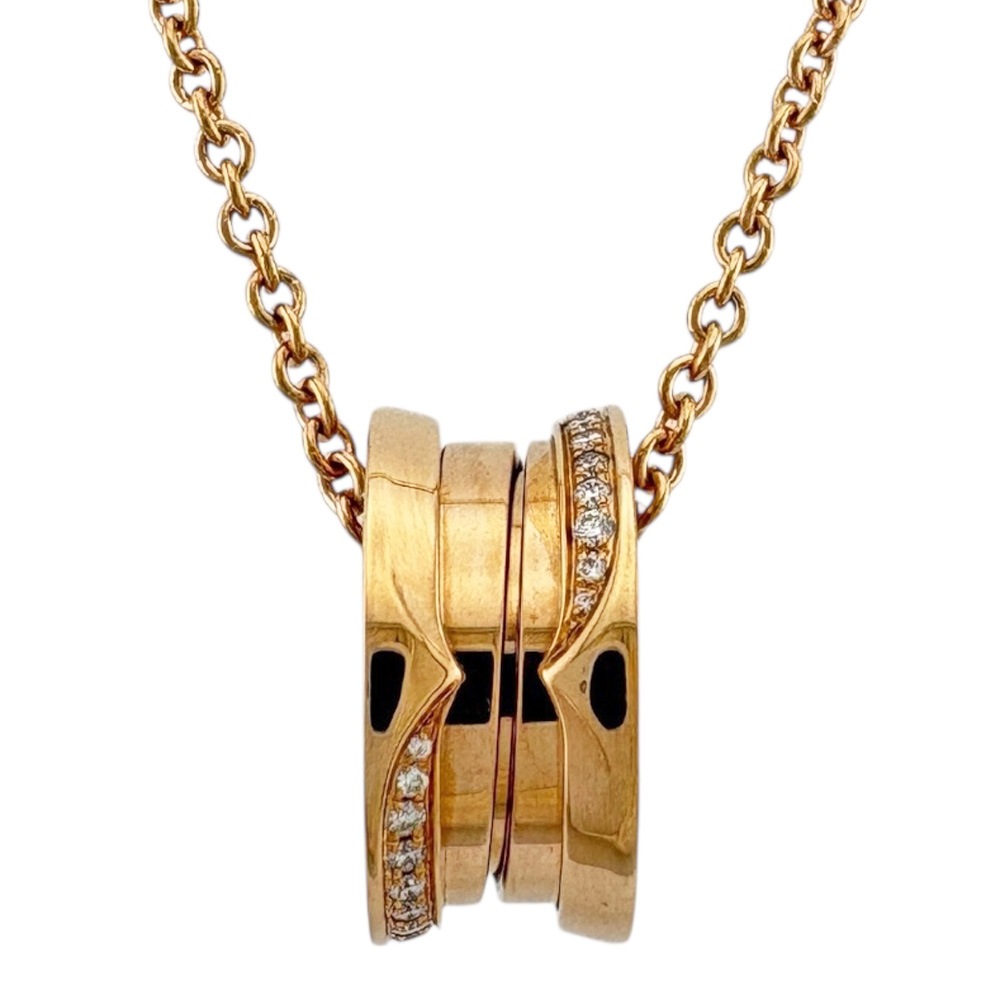 ブルガリ B-zero.1 ネックレス 18金 K18ピンクゴールド ダイヤモンド BVLGARI 中古 美品