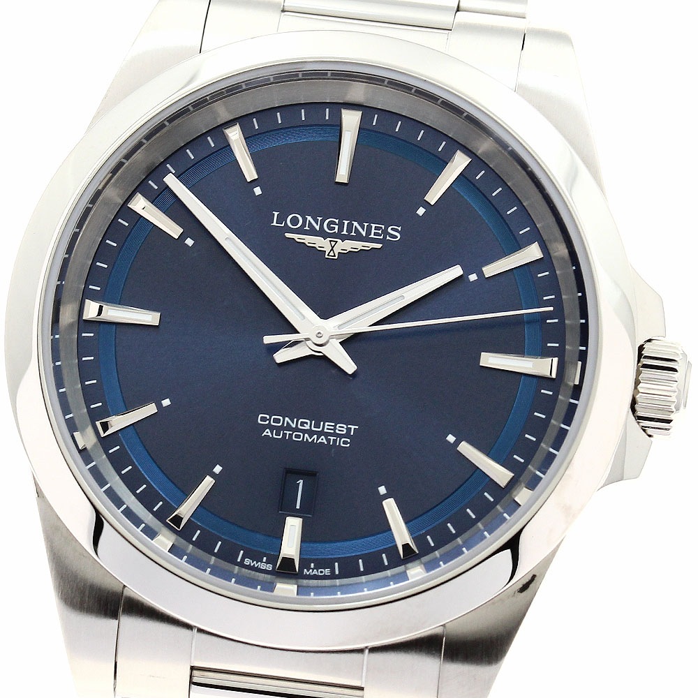 ロンジン LONGINES L3.830.4 コンクエスト 41ｍｍ デイト 自動巻き メンズ 美品 箱・保証書付き_889209【中古】
