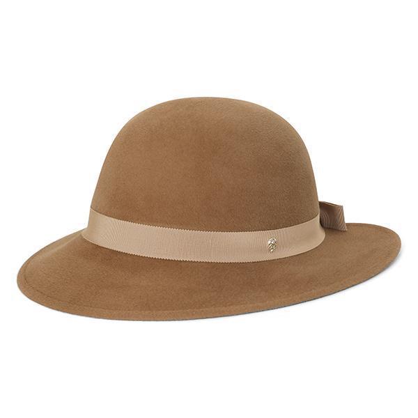 [女性デイジーキャメルバケットハットラフィア帽子(R1)(51004 CAMEL B