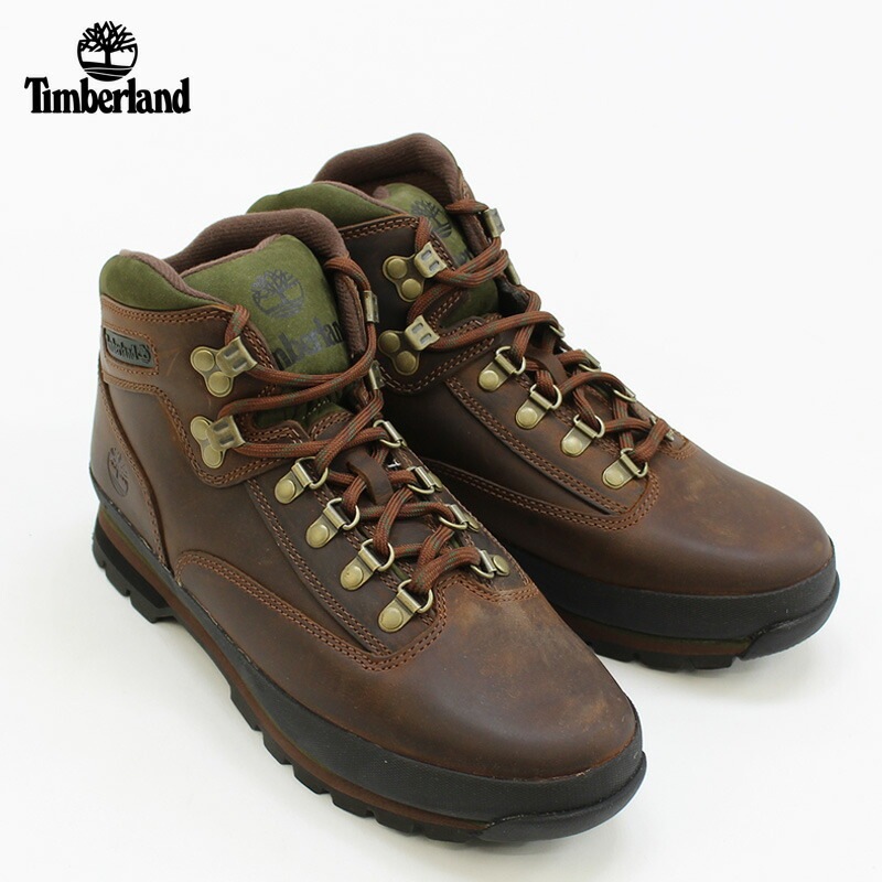 ティンバーランド Timberland メンズ ユーロ ハイカー ハイキング ブーツ Brown 95100 レザー ブーツ [BB]