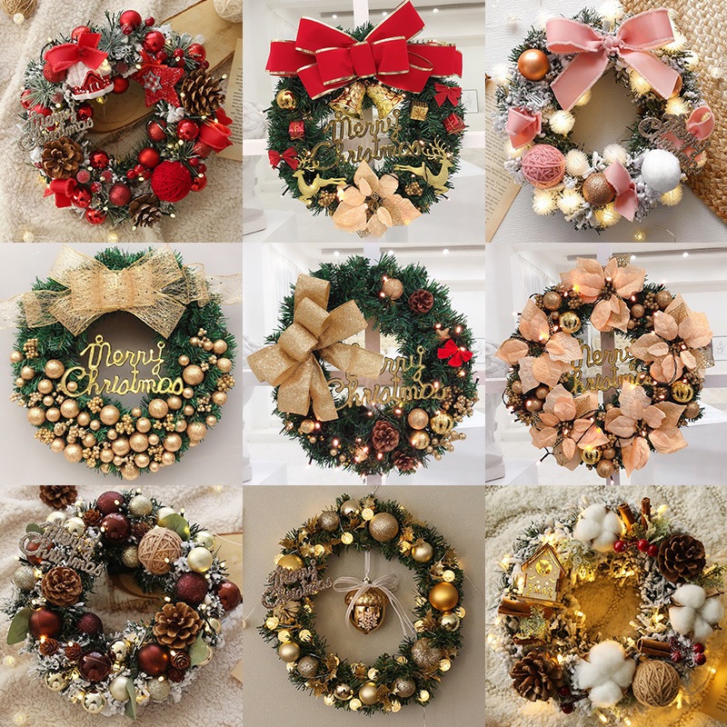 10個セット クリスマスオーナメント花輪花輪ショーウインドー配置ドア掛け藤条ヤード配置クリスマス花輪