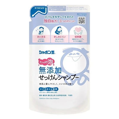 他サイト： シャボン玉石けん 無添加せっけんシャンプー泡タイプつめかえ用 420mL　日本製 石鹸 詰替えの商品画像