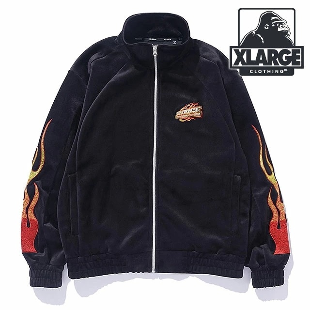 ベロアトラックジャケット [101244021006] VELOUR TRACK JACKET メンズ x-large エックスラージ アウター トップス ブルゾン BLACK