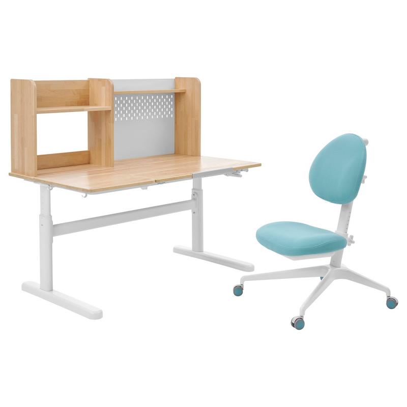 BERGLARKA ベリレルカ / DAGNAR ダグナール デスク＆チェア - バーチ無垢材/ターコイズ 120x70 cm