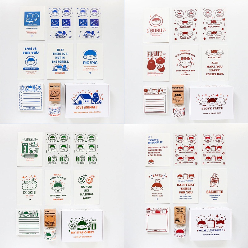 特価ブランド スタンプ テープ 手帳 DIY 韓国ins ポストカード コラージュ素材 デコレーション 付箋セット 紙類