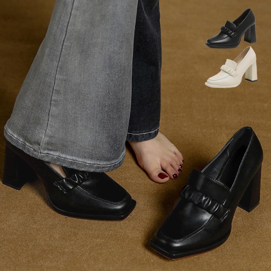 人気の新作先行発売ローファー チャンキーヒール パンプス【短納期】
