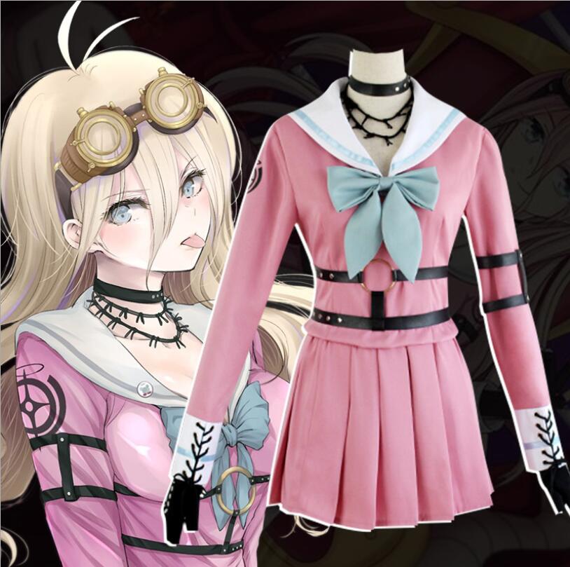 ダンガンロンパ 希望の学園と絶望の高校生 入間美兎 コスプレ 衣装 ウィッグ付き ワンピース