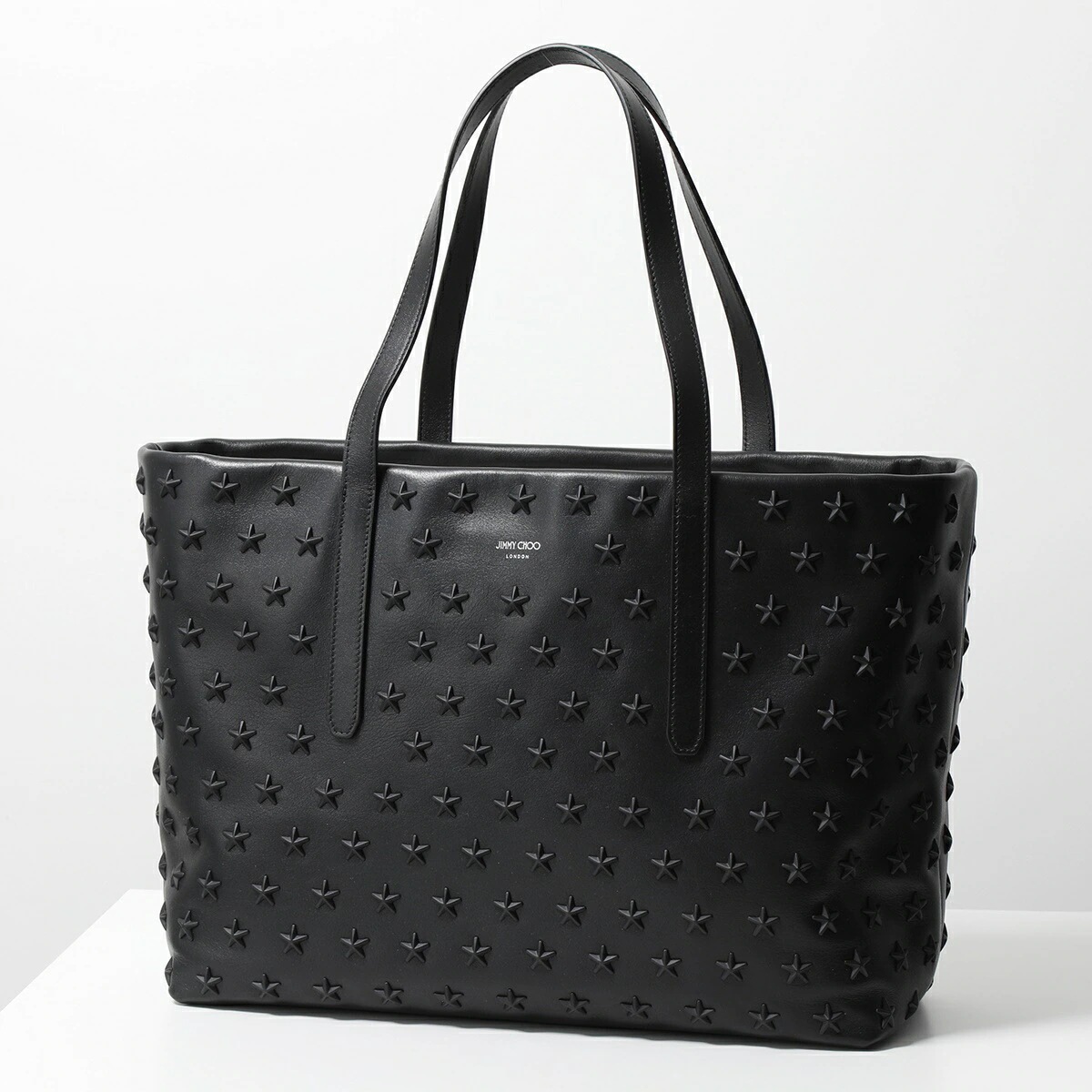 Jimmy Choo ジミーチュウ トートバッグ PIMLICO/S OAJ メンズ レザー スタースタッズ ロゴ 鞄 BLACK/GUNMETAL 117,882円