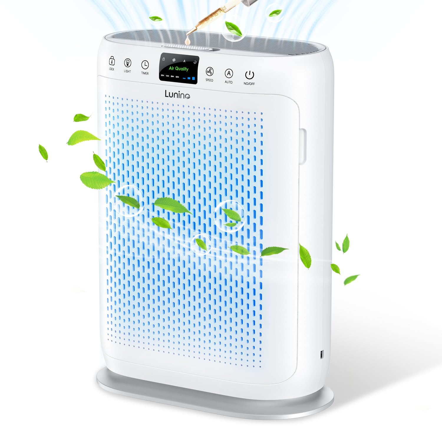 LUNINO Air Purifier, 2024 Model, Interior Light, Pollen Prevention, PM2.5 Automatic Detection, Multi