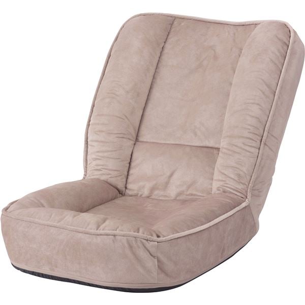 フロアチェア 座椅子 約幅54×奥行64-81×高さ55-61×SH7cm ベージュ 6段階 リクライニング チェア 防水加工