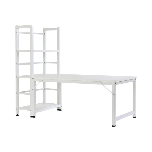 [国内即発送]【ホワイト】 ロータイプデスク パソコンデスク 実用な一体分離両用　溢れる天然木の魅力　省スペース 3段シェルフ付 座デスク ミシン台