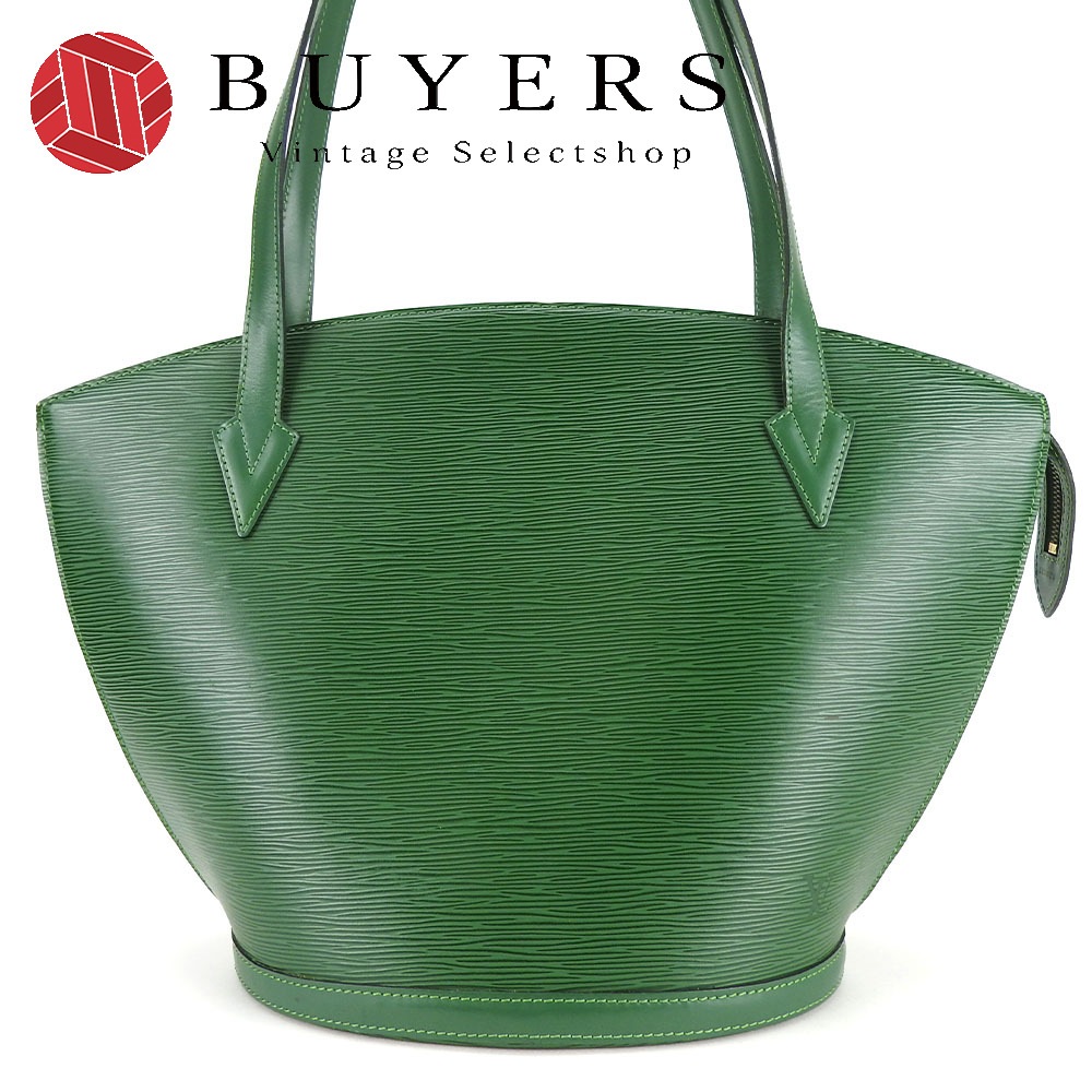 中古 トートバッグ サンジャックショッピング M52334 エピレザー ボルネオグリーン ゴールド金具 肩掛け カジュアル レディース 女性