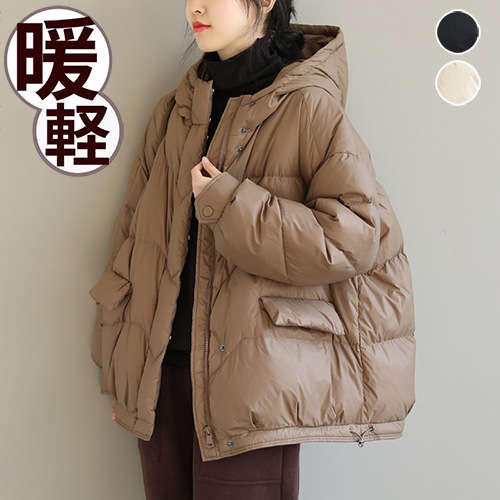 ダウンコート コート ダウン 厚手 アウター フード付き レディース ジャケット 着痩せ 大きいサイズ 暖かい 無地 シンプル 秋 冬 大人 婦人 おしゃれ 防寒 防風 20代 30代 40代 50代 7,081円