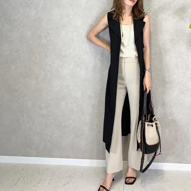 セット アップ 夏/新作/ロングカーディガン/カジュアルベスト+ベスト+パンツ/スリーピース/セット