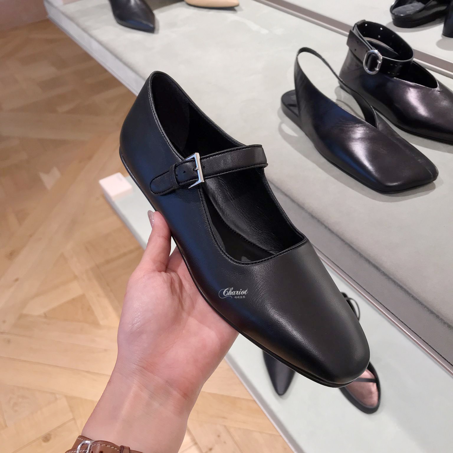 Ava シューズ/メリージェーンシューズ レザー Black F1003N61BLK