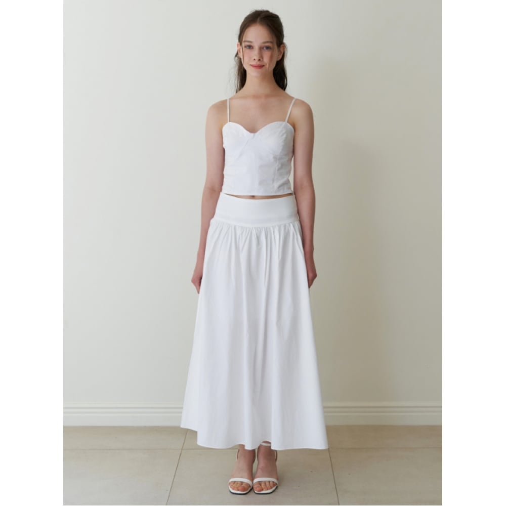 KINDABABY フレアロングスカート-ホワイト 8,418円