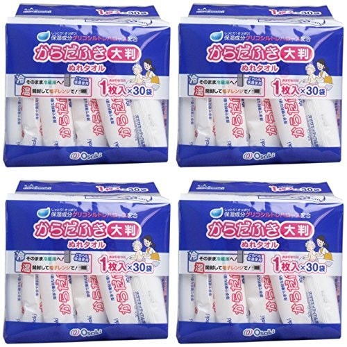 【まとめ買い】からだふきぬれタオル 大判 (30個)【×4セット】