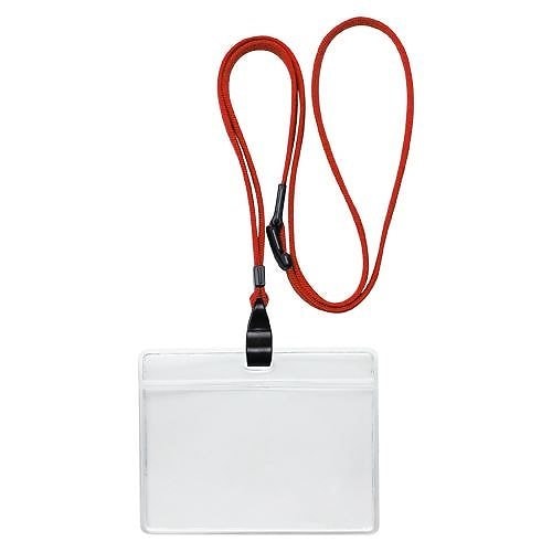 （まとめ買い）吊下げ名札 エコノミータイプ 赤 10個 NF-482-R 00014883 [x3]