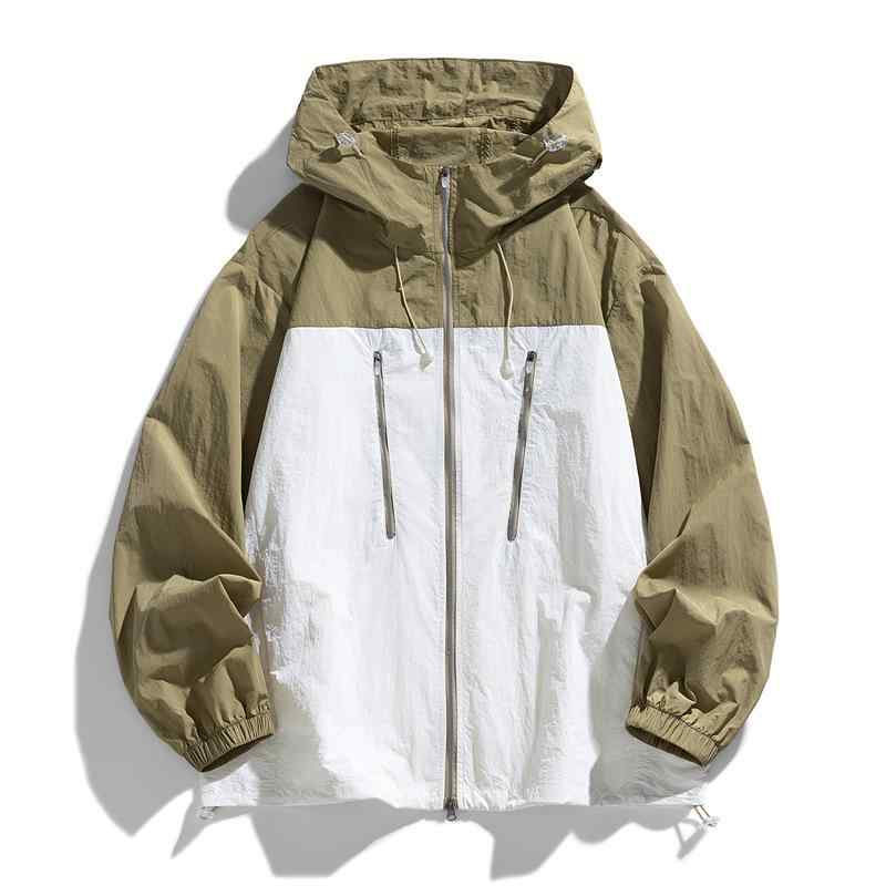 【1-3日出荷】UVカットパーカー メンズ レディース ユニセックス 接触冷感 薄手 軽量 速乾 日焼け止め 紫外線対策 ジップアップ フード付き 切り替え ゆったり アウトドア 春夏 カップル ペア
