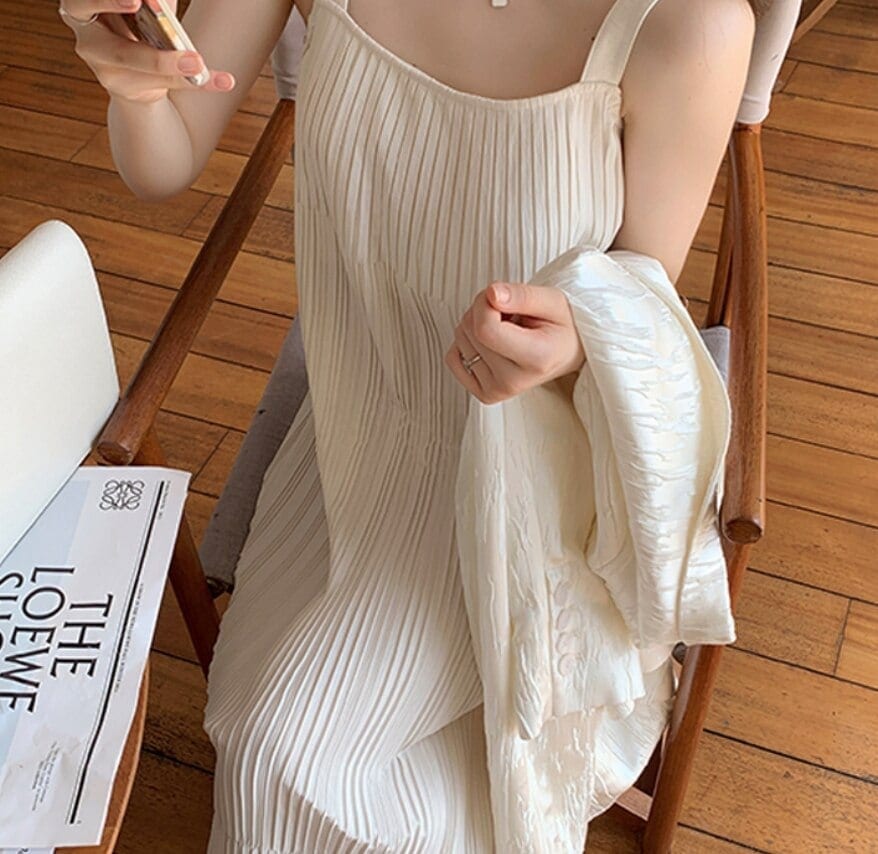 ワンピース レディース ミドル プリーツ かわいい 大人可愛い きれいめ シンプル カジュアル 大人 上品 おしゃれ 無地 夏 ママ 学生 デート お出かけ リゾート ホワイト グリーン ブラック