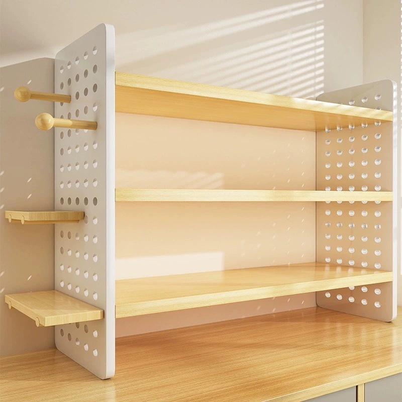 【自社生産】デスクトップシェルフデスクトップブックシェルフホームデスクストレージラックオフィスデスクワークステーション多層ディスプレイシェルフ