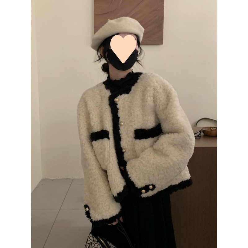 秋と冬の女性のための新しいイミテーションレックスラビットファーラムコート厚くファッショナブルなルーズファーコートコットン