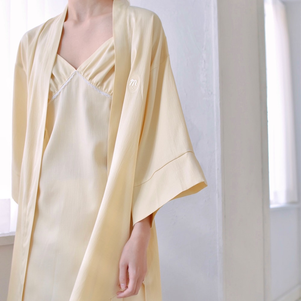 [SET] Amali slip robe yellow