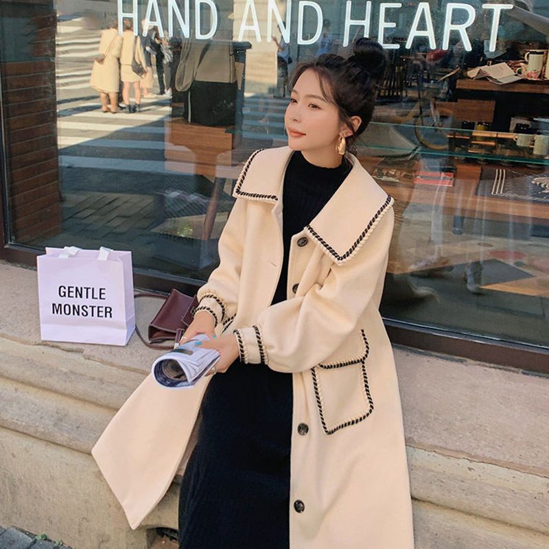 チェスターコート ジャケット春トレンチコート ムートンファッション ラシャコート ロング丈コート トップス ライダース百掛け レディース　着痩せ ウエスト引き締め ダブルブレスト