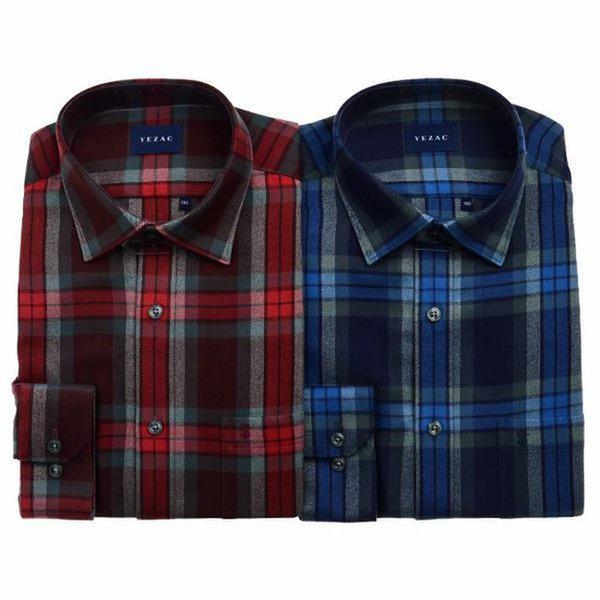 YJEWBR134_起毛ビッグチェック一般フィット長袖