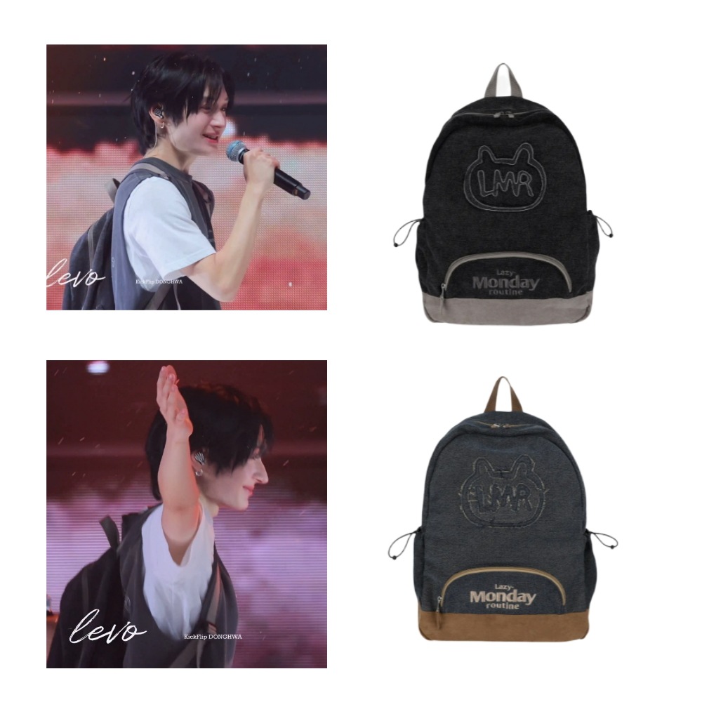 [KickFlip DONGHWA 着用] Symbol Logo Patchwork Denim Backpack