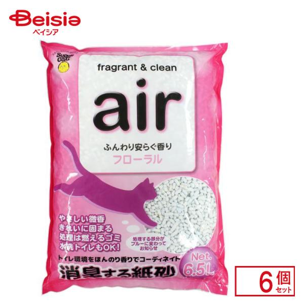 スーパーキャット airフローラル 6.5L×6個 ペット