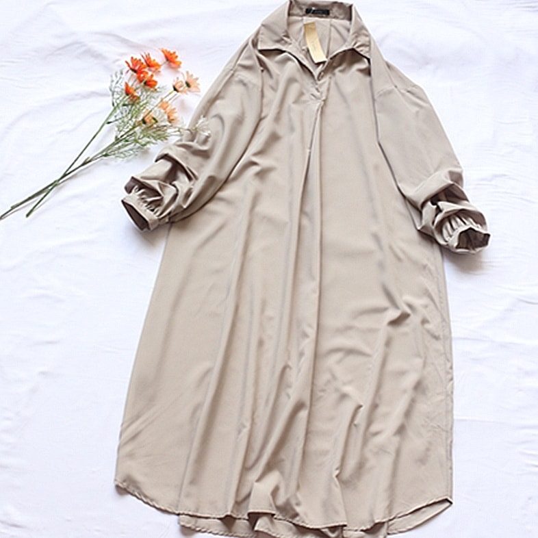 ワンピース ロングワンピース シャツワンピース 長袖 襟付き かわいい 大人可愛い きれいめ シンプル 上品 おしゃれ かっこいい カジュアル こなれ感 個性的 ラフ ルーズ 主役級 存在感 抜け感