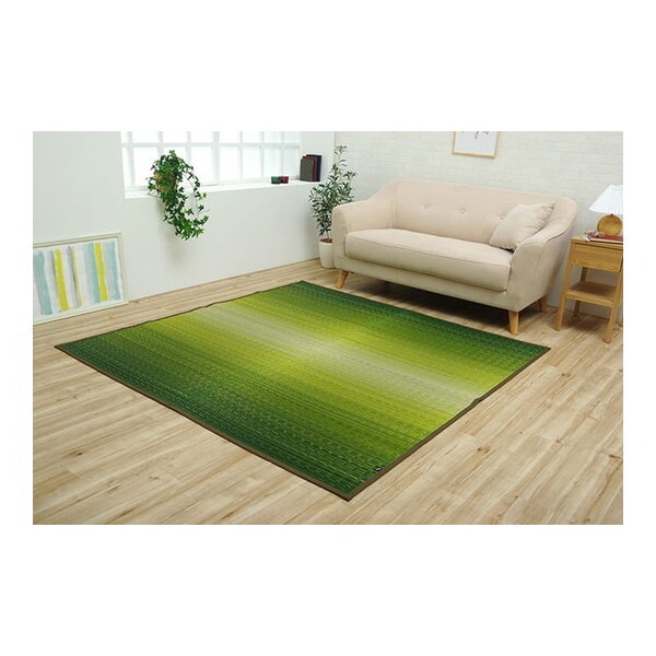 1080330000000 敷物 花ござ 国産 純国産 日本製 い草 掛川織 モダン 抗菌防臭 自然素材 草原 グリーン 江戸間8畳 約348×352cm メーカー直送