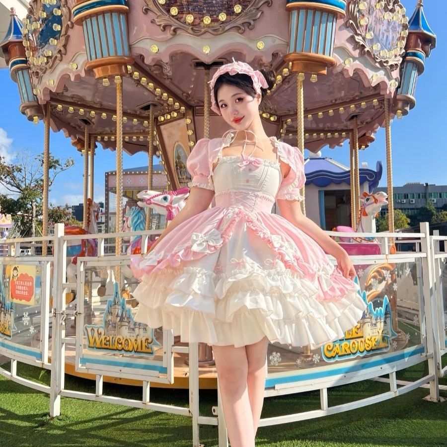 ショート/ロングプリンセスドレスマフィンロリータドッグショートjskドレスロリータチョッキ 5,076円