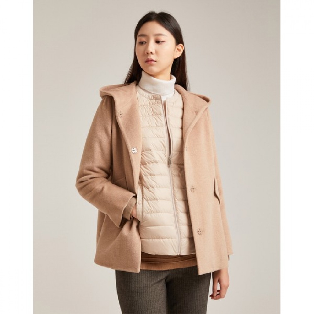 (オリビア・ローレン) フード付きハーフコート_Voceawwa111