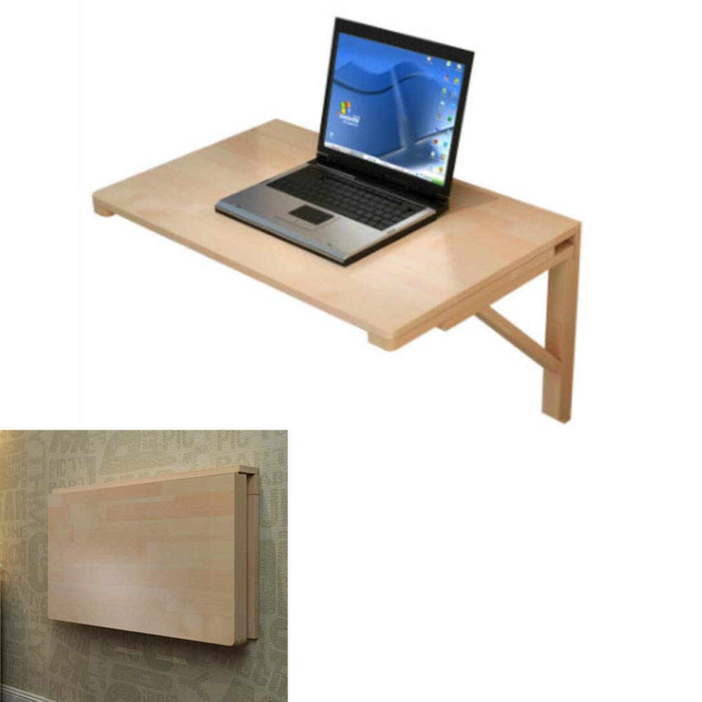 無垢材の壁掛け折りたたみテーブル コンパクトな折りたたみ式デスク ダイニング パソコン作業 学習用 小さなスペース 折りたたみ式ワークベンチ ホームオフィス