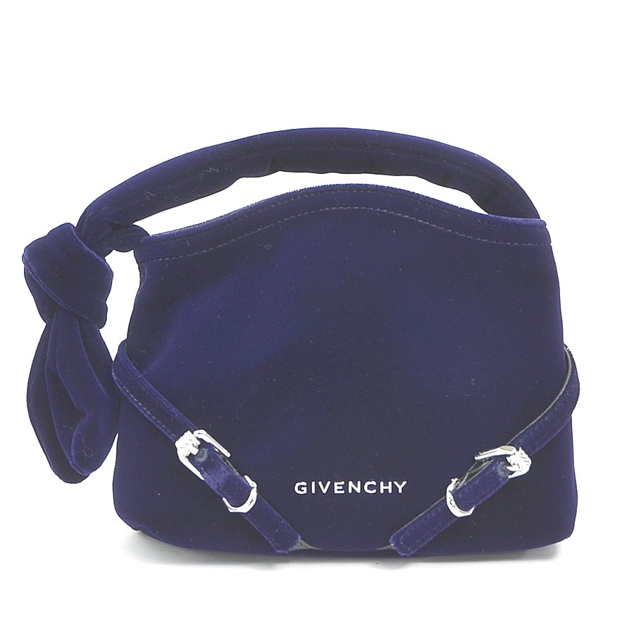 ジバンシィ GIVENCHY ハンドバッグ ナノ ヴォワイユー ベルベット ネイビー レディース h31679g